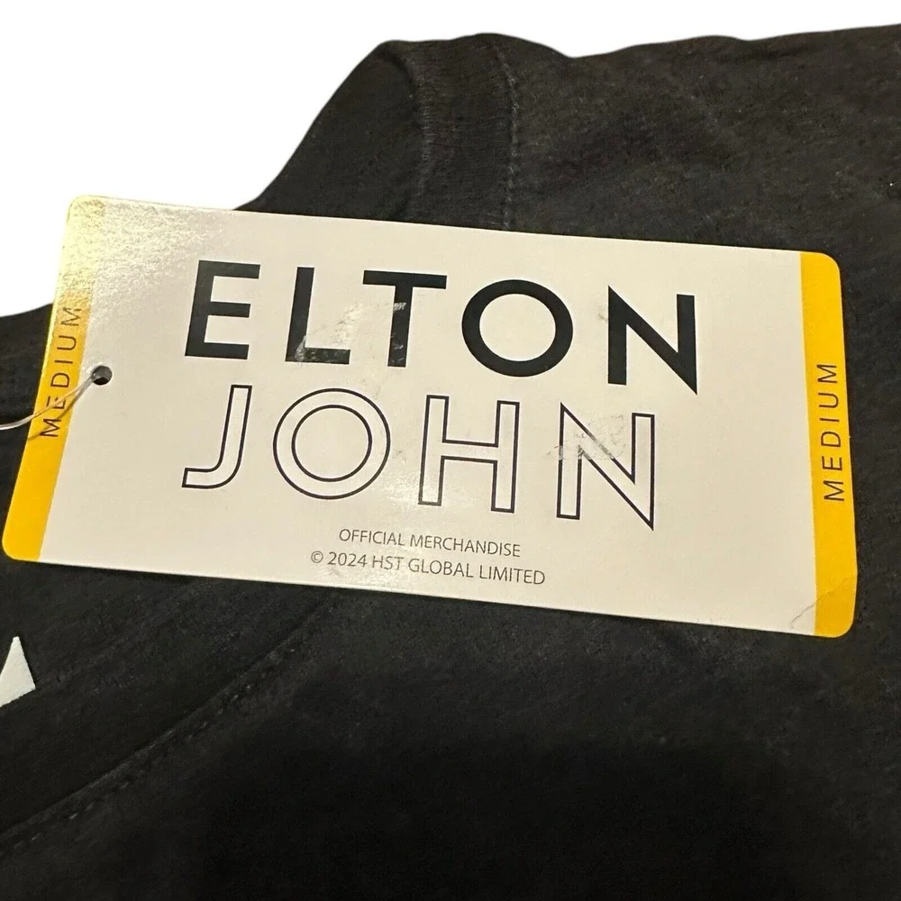 Elton John Rocket Man Women's T-Shirt Medium M Official‎ Merch Rhinestones Bling